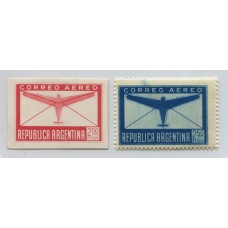 ARGENTINA 1940 GJ 849 ENSAYO DE COLOR ROJO CON FRENTE SATINADO